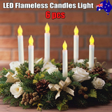 NNEDSZ 6XLED Flameless Candles Light Taper wih Battery Operated Party Wedding