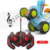 NNEDSZ Blue 360 Rotating Crazy Jumping Car with Light Music Remote Control RC Stunt Car AU