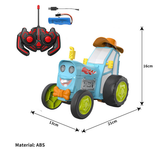 NNEDSZ Blue 360 Rotating Crazy Jumping Car with Light Music Remote Control RC Stunt Car AU