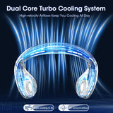 NNEDSZ 5000mAh Mini Neck Fan Bladeless Foldable Portable Quiet Rechargeable 360 degree Cooler random color