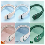 NNEDSZ 5000mAh Mini Neck Fan Bladeless Foldable Portable Quiet Rechargeable 360 degree Cooler random color