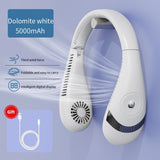 NNEDSZ 5000mAh Mini Neck Fan Bladeless Foldable Portable Quiet Rechargeable 360 degree Cooler random color