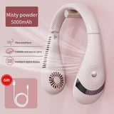 NNEDSZ 5000mAh Mini Neck Fan Bladeless Foldable Portable Quiet Rechargeable 360 degree Cooler random color