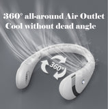 NNEDSZ 5000mAh Mini Neck Fan Bladeless Foldable Portable Quiet Rechargeable 360 degree Cooler random color