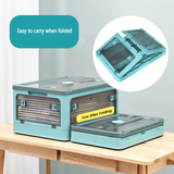 NNEDSZ 28L BLUE Storage Container Stackable 5 Sides Open Top Lid Transparent Foldable