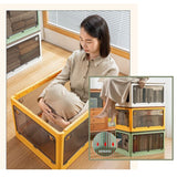NNEDSZ 28L yellow Storage Container Stackable 5 Sides Open Top Lid Transparent Foldable