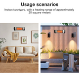 NNEDSZ Infrared Electric Wall Heater Patio Bathroom Heat Waterproof Strip with Remote