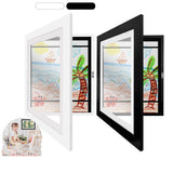 NNEDSZ Children Kids Art Frames Art Projects Wooden Artwork Display 150 Pictures Hold Black