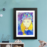 NNEDSZ Children Kids Art Frames Art Projects Wooden Artwork Display 150 Pictures Hold Black