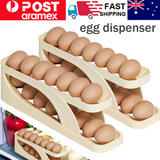 NNEDSZ Automatic Roll-Down Double-layer Egg Dispenser Egg Storage Rack Kitchen