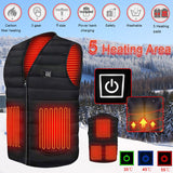 NNEDSZ 3XL Electric Vest Heated Jacket USB Thermal Warm Heat Pad Winter Body Warmer Unisex