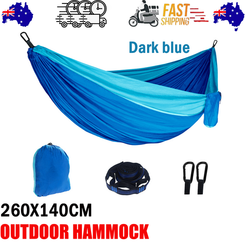NNEDSZ Outdoor Camping Hammock  Lightweight 260x140cm Portable Travel Darkblue