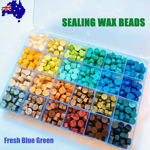 NNEDSZ Vintage DIY Octagonal Sealing Wax Tablet Seal Stamp Wax Beads Wedding Invitation bluegreen