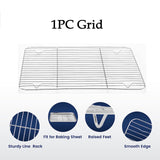 NNEDSZ 1pc Stainless Steel Baking Pan Toaster Oven Pans Grid Baking Dish BBQ Cookie Cake, 38*28cm