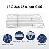 NNEDSZ 1pc Stainless Steel Baking Pan Toaster Oven Pans Grid Baking Dish BBQ Cookie Cake, 38*28cm