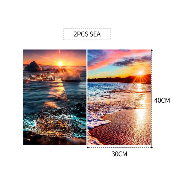 NNEDSZ 2PCS 5D Diamond Painting Kits Diamond Glue Art Kit Paint for Adults Kids DIY Gift 40x30cm
