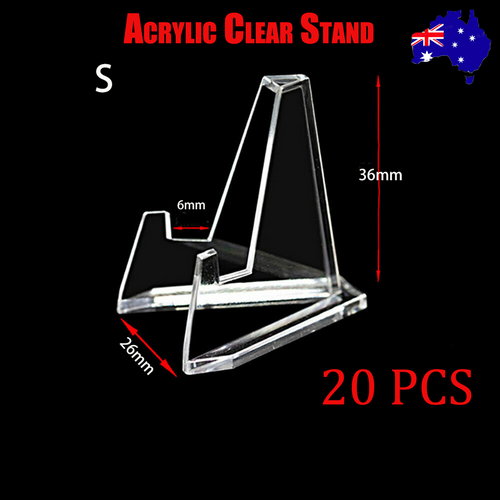 NNEDSZ 20pcs S Acrylic Clear Stand for Trading Card PSA Pokemon Card Holders Stand