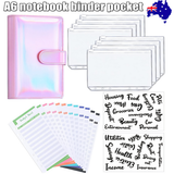 NNEDSZ A6 PU Leather Notebook Binder Budget Planner Organizer Cover Cash Pockets Sheets