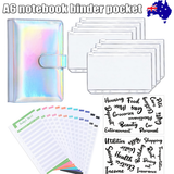 NNEDSZ A6 PU Leather Notebook Binder Budget Planner Organizer Cover Cash Pockets Sheets