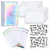 NNEDSZ A6 PU Leather Notebook Binder Budget Planner Organizer Cover Cash Pockets Sheets