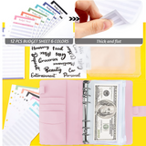 NNEDSZ A6 PU Leather Notebook Binder Budget Planner Organizer Cover Cash Pockets Sheets
