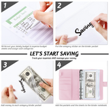 NNEDSZ A6 PU Leather Notebook Binder Budget Planner Organizer Cover Cash Pockets Sheets