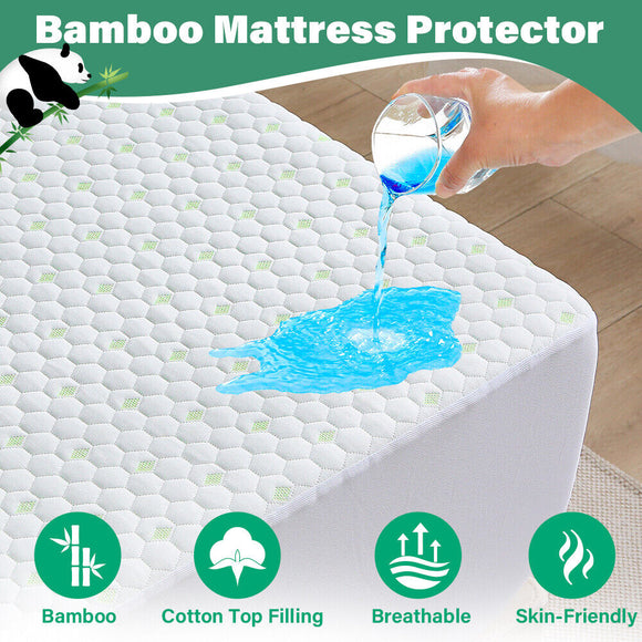 NNEDSZ Mattress Protector Bamboo Cotton Mattress Cover Waterproof S Fitted Cover