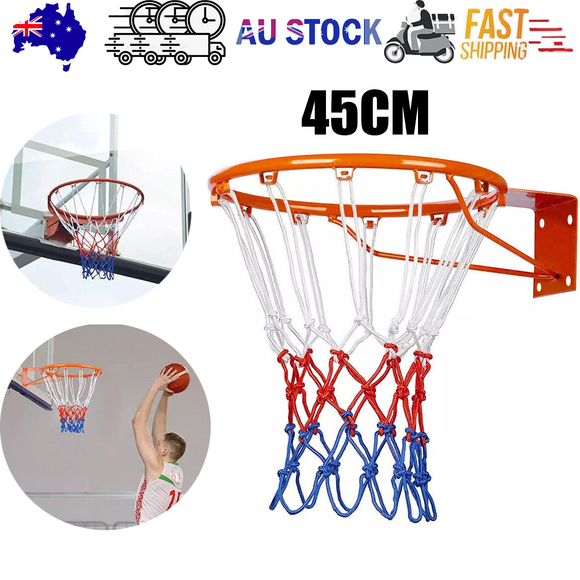 NNEDSZ 45CM Basketball Ring Hoop Net Wall Mounted Outdoor Hanging Basket ProfessionalAU