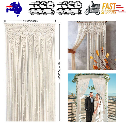 NNEDSZ 2m Heavy Duty Macrame Curtain Boho Woven Wall Hanging Window Doorway Wedding