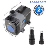 NNEDSZ 140W 16000L/H Submersible Aquarium Fountain Pond Marine Water Pump Fish Tank NEW