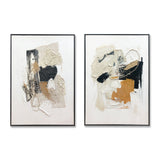 NNEDSZ Wall Art Original Abstract Painting on Framed Canvas 800mmx1200mm Set of 2 Untitled Study