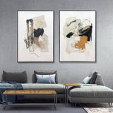 NNEDSZ Wall Art Original Abstract Painting on Framed Canvas 800mmx1200mm Set of 2 Untitled Study