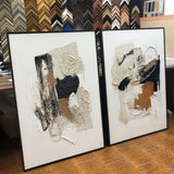 NNEDSZ Wall Art Original Abstract Painting on Framed Canvas 800mmx1200mm Set of 2 Untitled Study