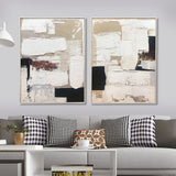 NNEDSZ Wall Art Original Abstract Painting on Framed Canvas 900mmx1200mm Set of 2 Acceptance of imperfection