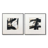 NNEDSZ Wall Art Original Abstract Oil Painting on Framed Canvas 1000mmx1000mm Set of 2 Contemplative Space