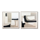NNEDSZ Wall Art Original Abstract Painting on Framed Canvas 1000mmx1000mm Set of 2 Abstract Nature