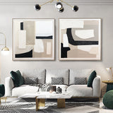 NNEDSZ Wall Art Original Abstract Painting on Framed Canvas 1000mmx1000mm Set of 2 Abstract Nature