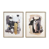 NNEDSZ Wall Art Original Abstract Oil Painting on Framed Canvas 700mmx1000mm Set of 2 Abstract Reflection