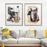NNEDSZ Wall Art Original Abstract Oil Painting on Framed Canvas 700mmx1000mm Set of 2 Abstract Reflection