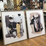 NNEDSZ Wall Art Original Abstract Oil Painting on Framed Canvas 700mmx1000mm Set of 2 Abstract Reflection