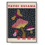 NNEDSZ Wall Art Mushroom By Yayoi Kusama Black Frame Canvas 60cmx90cm