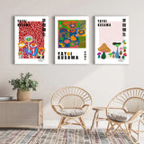 NNEDSZ Wall Art 40cmx60cm By Yayoi Kusama 3 Sets White Frame Canvas
