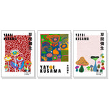 NNEDSZ Wall Art 60cmx90cm By Yayoi Kusama 3 Sets White Frame Canvas