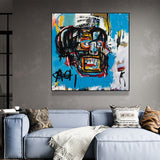NNEDSZ Wall Art 60cmx60cm Blue Head By Basquiat Black Frame Canvas
