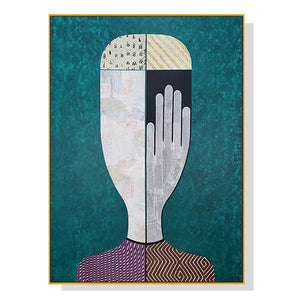 NNEDSZ Wall Art 60cmx90cm Abstract Man Gold Frame Canvas