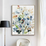 NNEDSZ Wall Art 60cmx90cm Colourful Floras Watercolour style 2 Sets Gold Frame Canvas