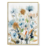 NNEDSZ Wall Art 70cmx100cm Colourful Floras Watercolour style I Gold Frame Canvas