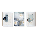 NNEDSZ Wall Art 50cmx70cm Marbled Light Grey 3 Sets Gold Frame Canvas