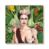 NNEDSZ Wall Art 70cmx70cm Self Portrait by Frida Kahlo Wood Frame Canvas