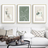 NNEDSZ Wall Art 50cmx70cm Abstract body and leaves 3 Sets Gold Frame Canvas